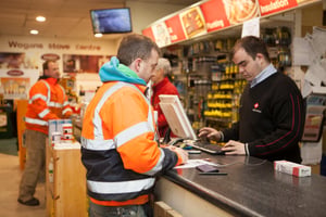 customer in a hardware store